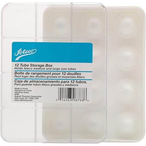 Ateco Storage Box, 12-Compartments for Larger Decorating Tubes Baking Supplies - Picture 2 of 2